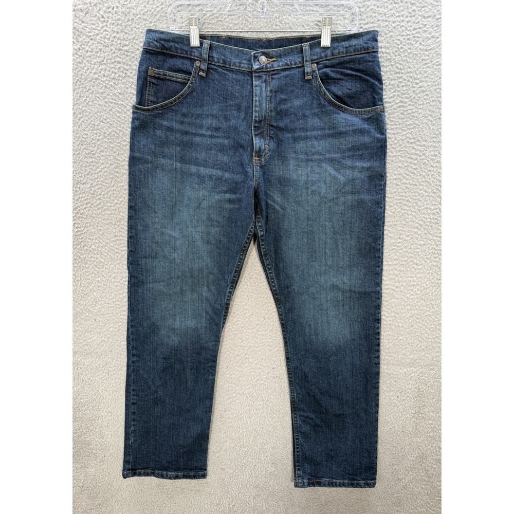 Wrangler Jeans Mens 34x29 Blue Straight Fit Stretch Western Workwear Grunge‎